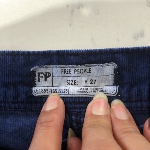 Free People royal blue corduroy low cut jeans S:27 - Picture 8 of 13